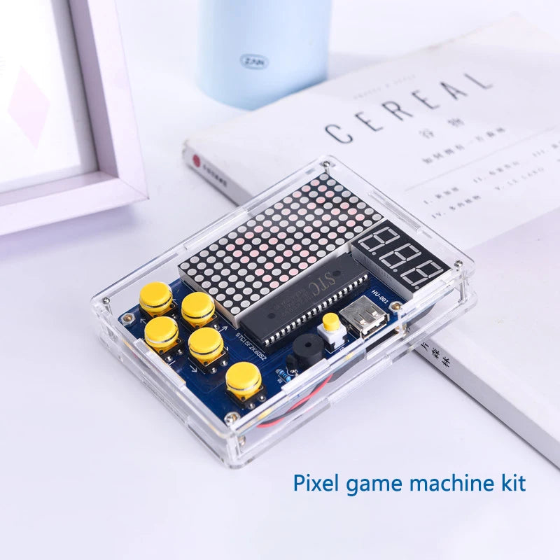 Pixel Game Machine DIY Kit 51 Single Chip Welding Training Assembly Mini Game Machine Snakes Racing Car Airplane
