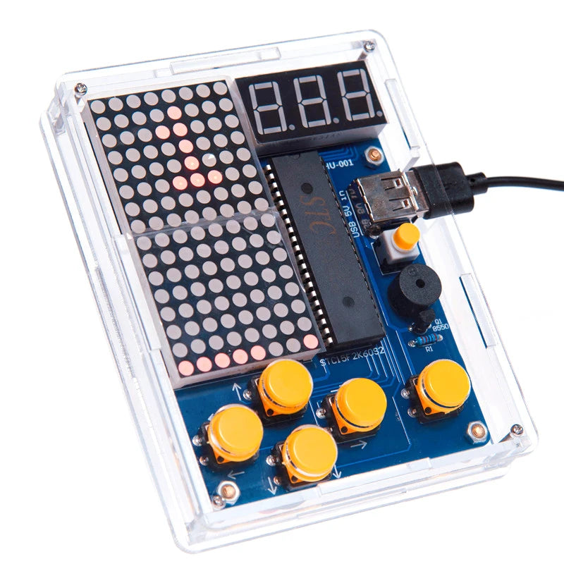 Pixel Game Machine DIY Kit 51 Single Chip Welding Training Assembly Mini Game Machine Snakes Racing Car Airplane