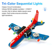 Electronic Small Airplane Flash 7 LED Flow Light Circuit Making Kit NE555+CD4017 DIY Welding Practice Parts Red/Green/Yellow