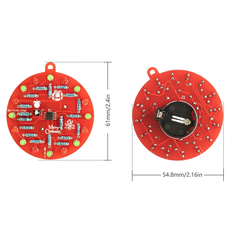 DIY LED Christmas Tree Decoration Kit NE555 Flashing Light Pendant PCB Circuit Welding Practice Kit LED Lamp Pendant Decorations