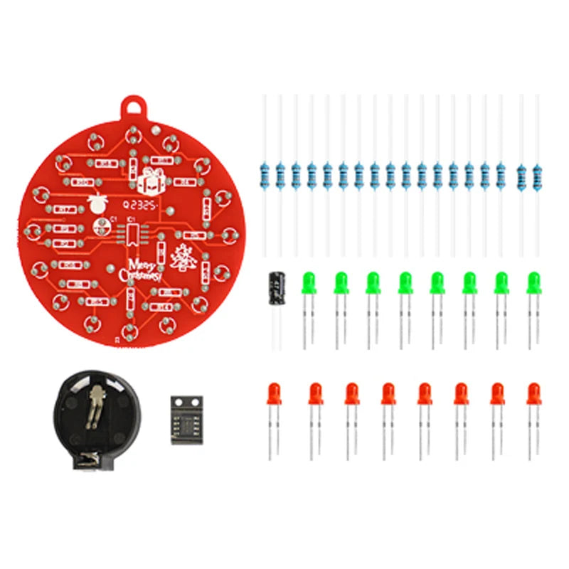 DIY LED Christmas Tree Decoration Kit NE555 Flashing Light Pendant PCB Circuit Welding Practice Kit LED Lamp Pendant Decorations