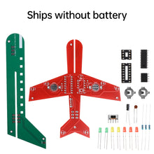 Electronic Small Airplane Flash 7 LED Flow Light Circuit Making Kit NE555+CD4017 DIY Welding Practice Parts Red/Green/Yellow