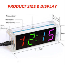 Colorful DIY Digital Clock Kit Display Date Week Temperature Alarm Soldering Project Learning Practice Solder Diy Electronic Kit