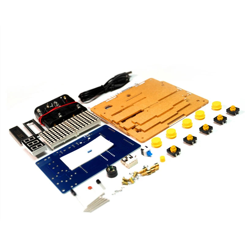 Pixel Game Machine DIY Kit 51 Single Chip Welding Training Assembly Mini Game Machine Snakes Racing Car Airplane