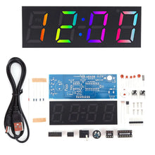 Colorful DIY Digital Clock Kit Display Date Week Temperature Alarm Soldering Project Learning Practice Solder Diy Electronic Kit