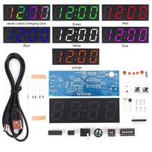 Colorful DIY Digital Clock Kit Display Date Week Temperature Alarm Soldering Project Learning Practice Solder Diy Electronic Kit